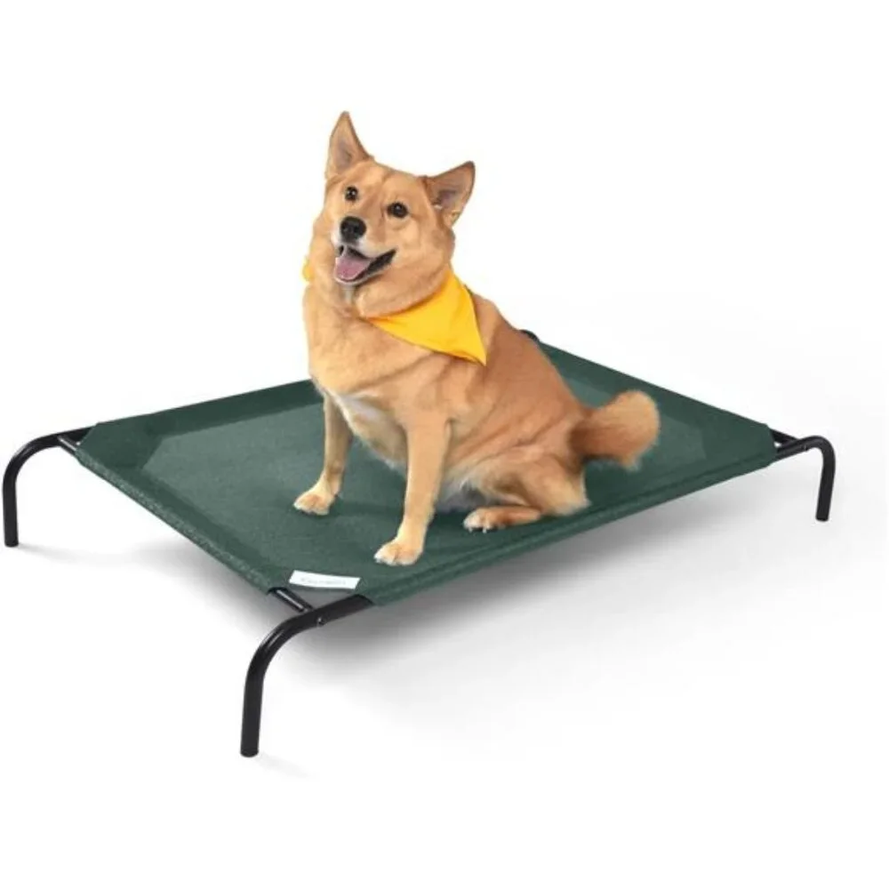 Cooling Elevated Dog Bed, Indoor and Outdoor,Large,Brunswick Green,51.00